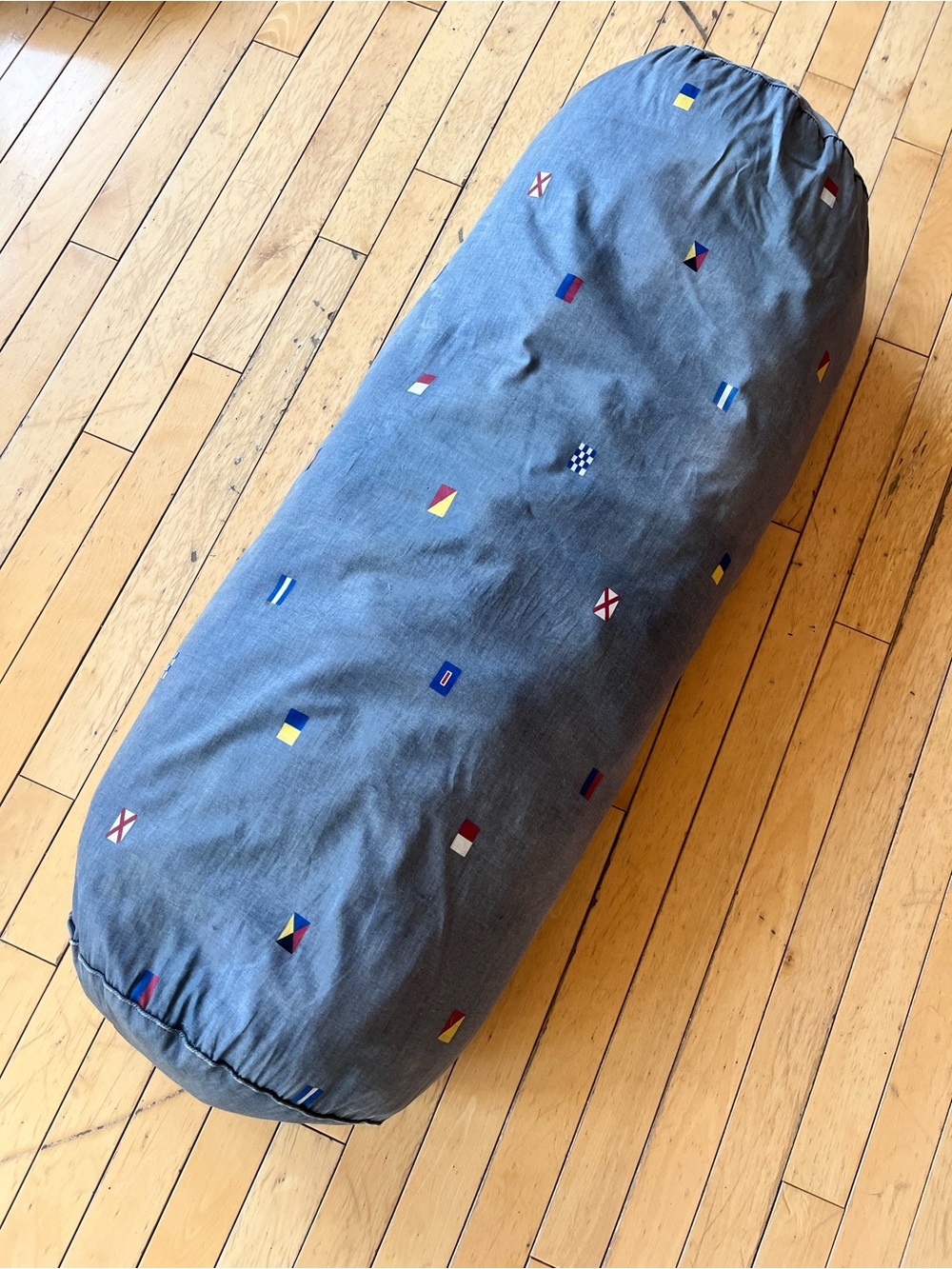 Nautica Light Blue Nautical Flag Bolster Pillow